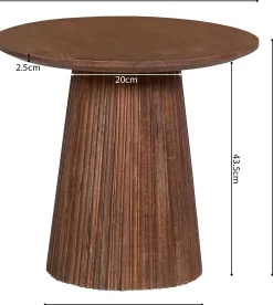 Miguel Runder Couchtisch 50cm Hellbraun | Massivholz Mango | H46 x B50 x T50cm