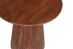 Miguel Runder Couchtisch 50cm Hellbraun | Massivholz Mango | H46 x B50 x T50cm