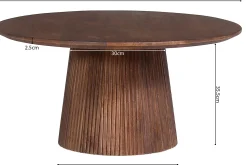 Miguel Runder Couchtisch 80cm Hellbraun