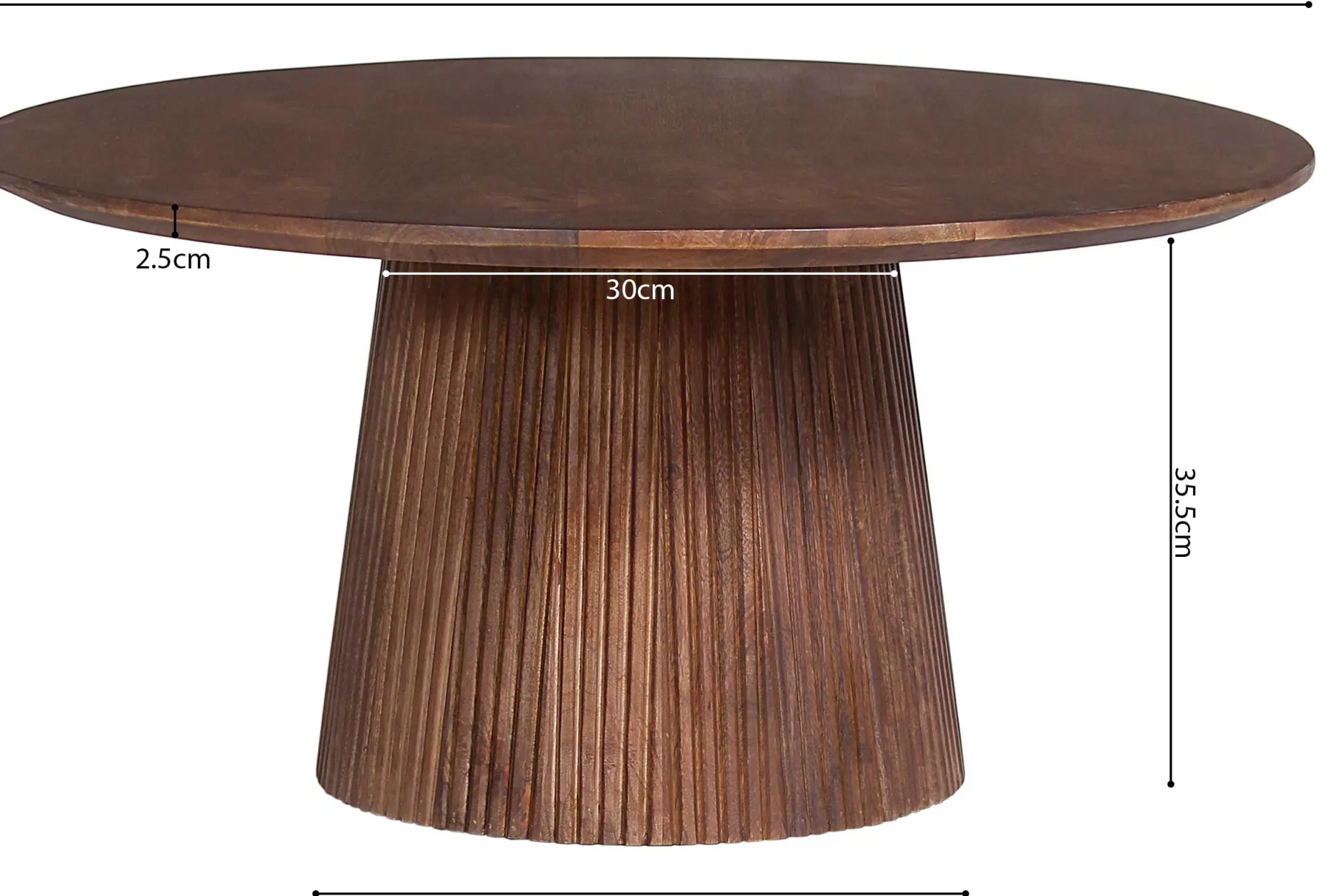 Miguel Runder Couchtisch 80cm Hellbraun