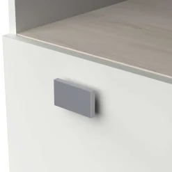 Mikrowellenschrank Basiel matt weiß/akazienfarben