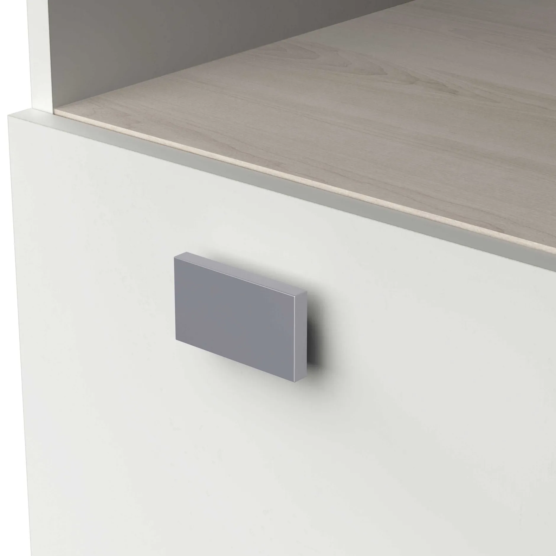 Mikrowellenschrank Basiel matt weiß/akazienfarben
