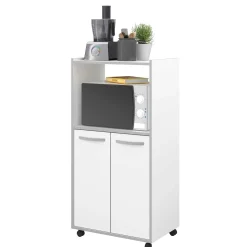 Mikrowellenschrank Easy 60cm, 2 Türen - weiß/grau