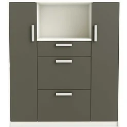 Mikrowellenschrank Flavor - 40x116x132 cm - Dunkelgrau/melaminbeschichtete Spanplatte