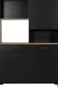 Mikrowellenschrank Manchester | 119 x 41 x 180 cm | Helvezia Oak Design
