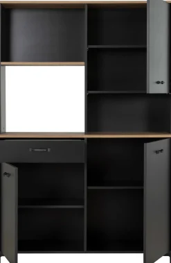 Mikrowellenschrank Manchester | 119 x 41 x 180 cm | Helvezia Oak Design