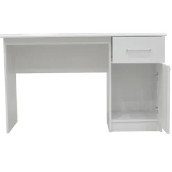 Milou Weißes Bureau 1 Schublade 1 Tür | H-75 x B-121 x T-60 cm