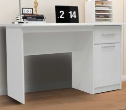 Milou Weißes Bureau 1 Schublade 1 Tür | H-75 x B-121 x T-60 cm