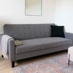 Milton Schlafsofa - 204x85x81cm - mit Stauraum - grau