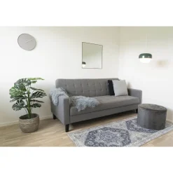Milton Schlafsofa - 204x85x81cm - mit Stauraum - grau