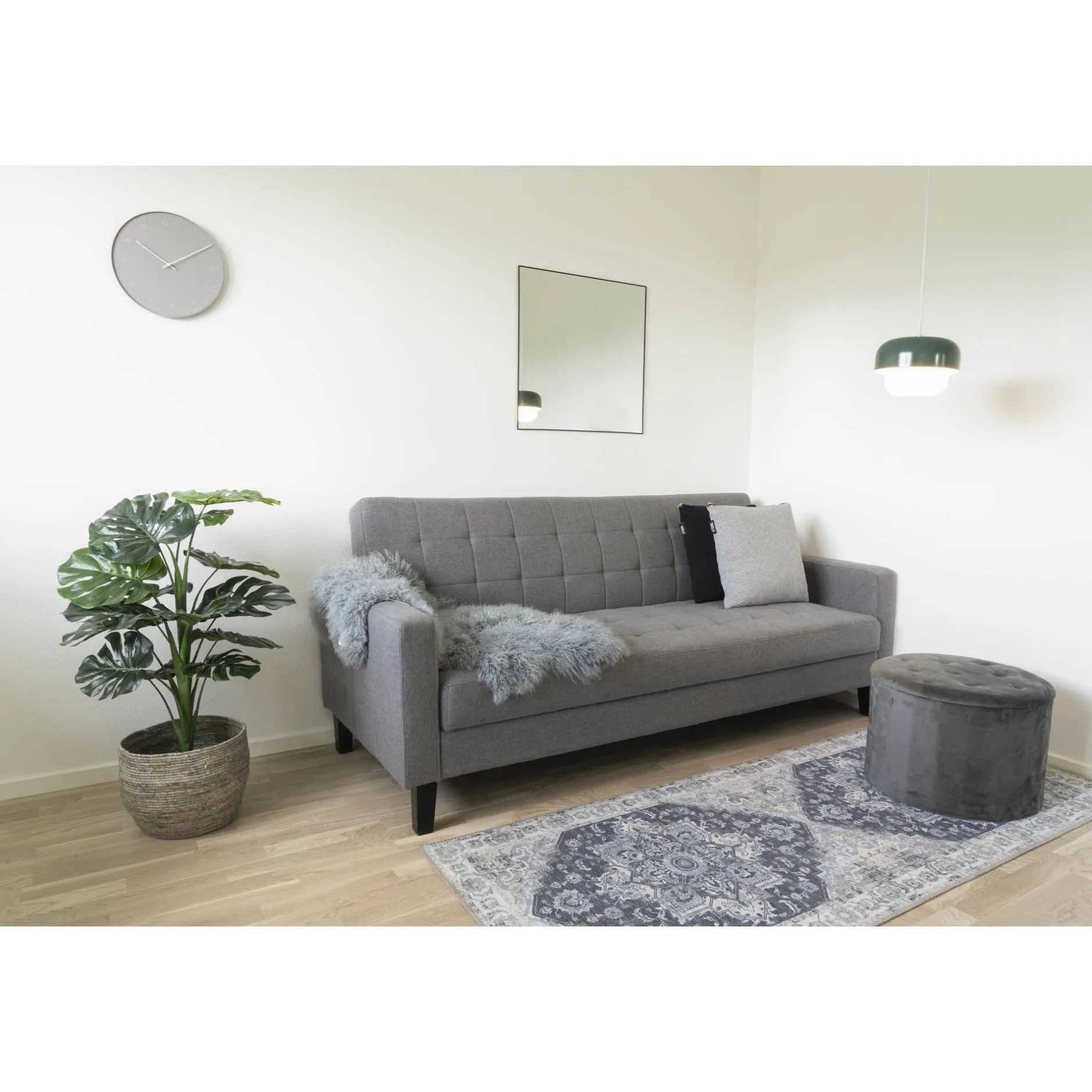 Milton Schlafsofa - 204x85x81cm - mit Stauraum - grau