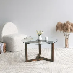 Miro Couchtisch | GEHÄRTETES GLAS | Walnuss