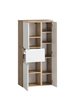 Mittelgroßer Aufbewahrungsschrank Varese | 65 x 35 x 130 cm | Weiß