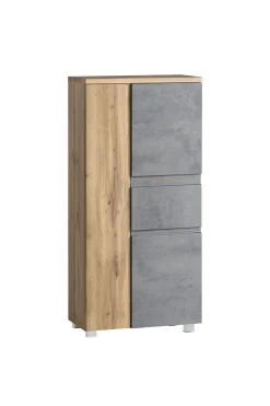 Mittelgroßer Aufbewahrungsschrank Varese | 65 x 35 x 130 cm | Farbe Beton