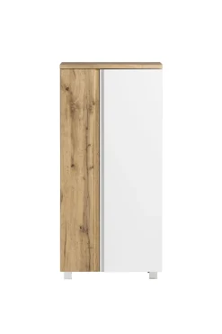 Mittelgroßer Aufbewahrungsschrank Varese | 65 x 35 x 130 cm | Weiß