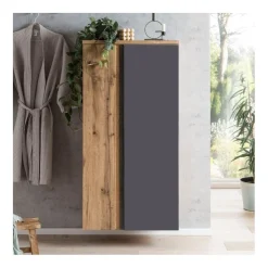 Mittelgroßer Aufbewahrungsschrank Varese | 65 x 35 x 130 cm | Grau