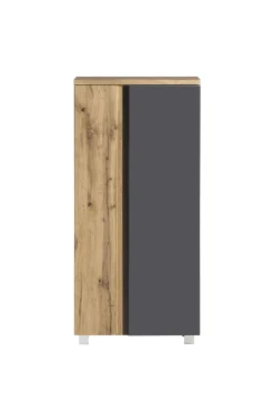 Mittelgroßer Aufbewahrungsschrank Varese | 65 x 35 x 130 cm | Grau