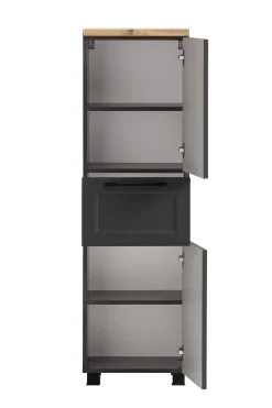Mittelgroßer Lagerschrank Meran | 40 x 35 x 130 cm | Grau