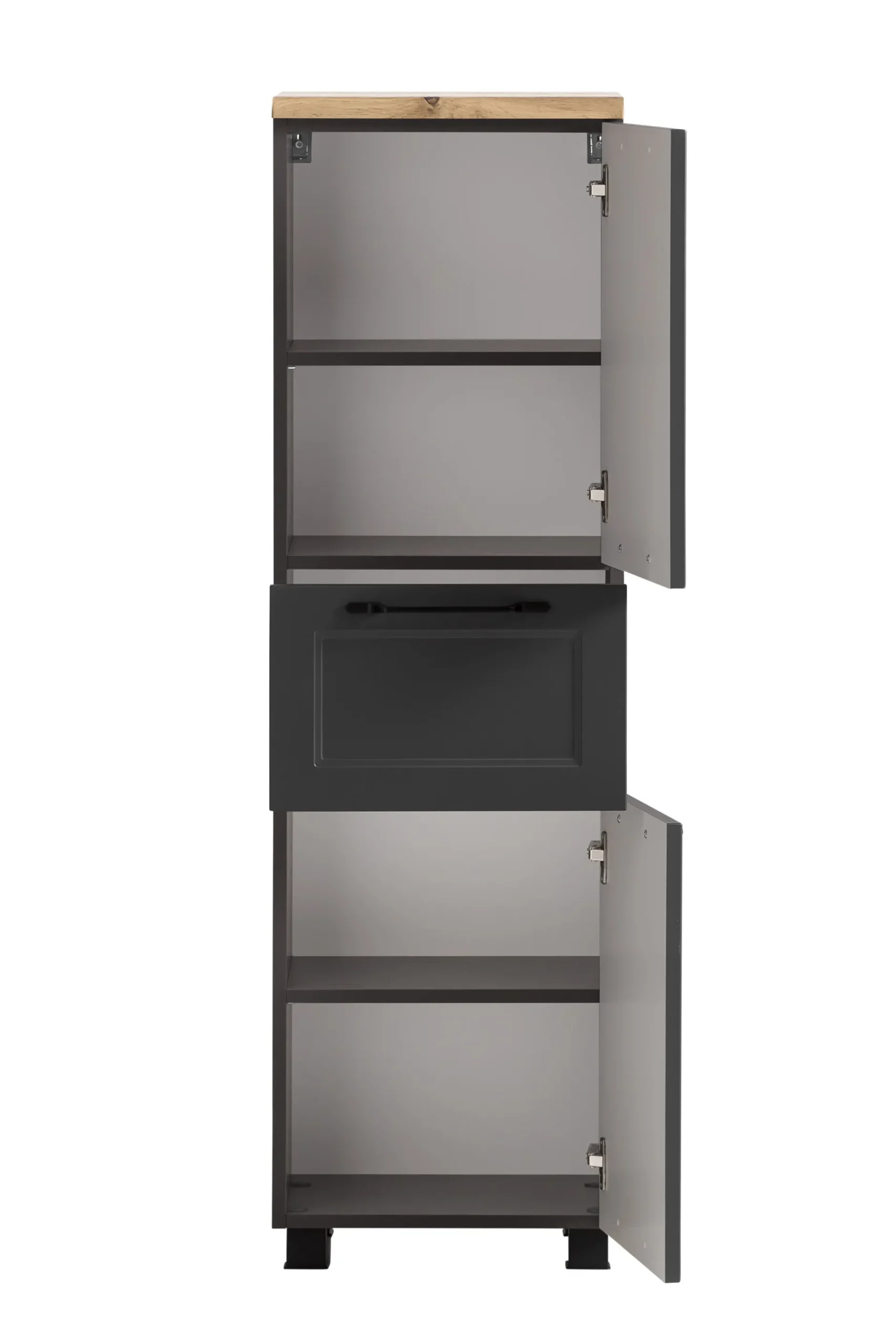 Mittelgroßer Lagerschrank Meran | 40 x 35 x 130 cm | Grau