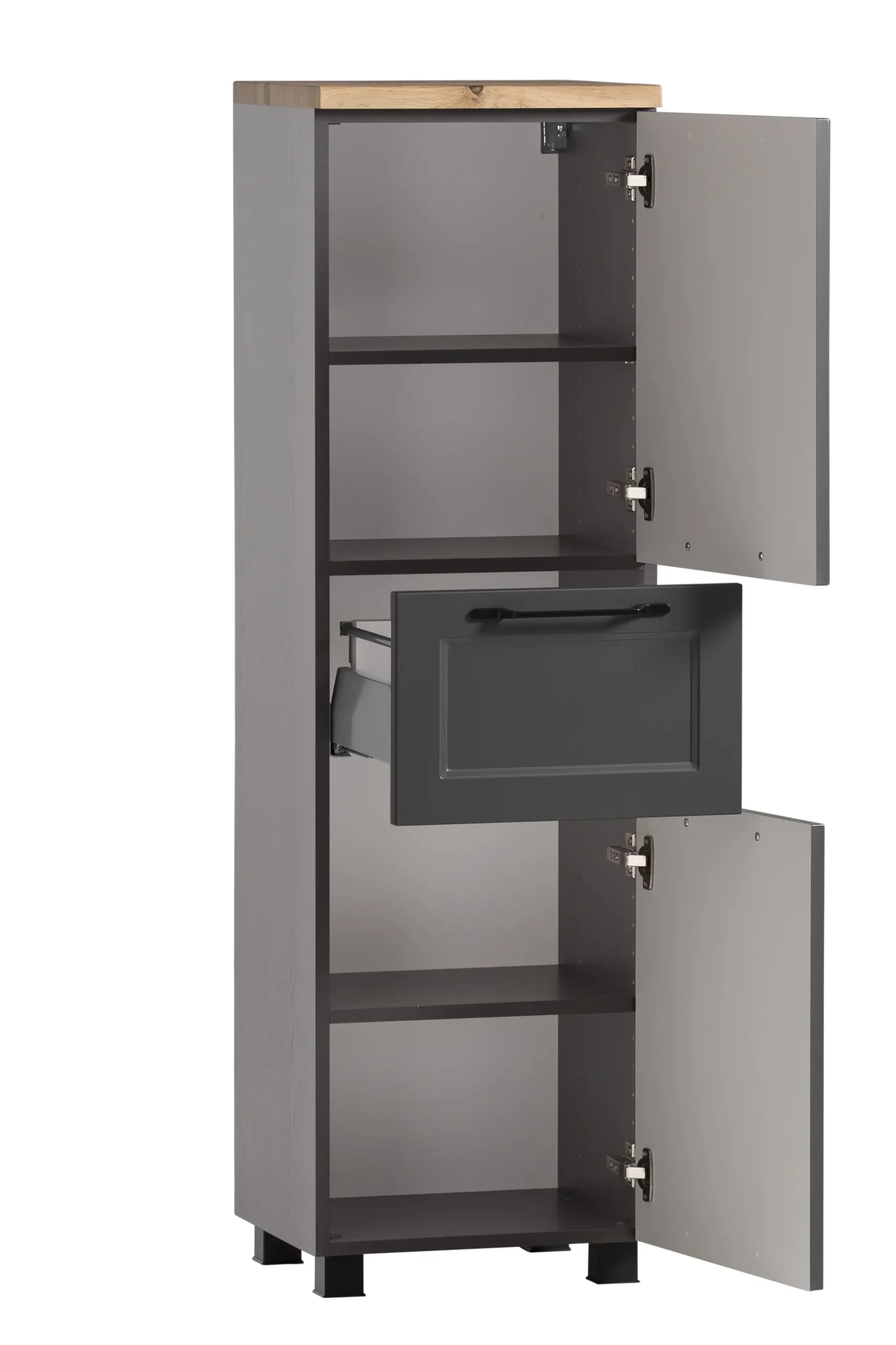 Mittelgroßer Lagerschrank Meran | 40 x 35 x 130 cm | Grau