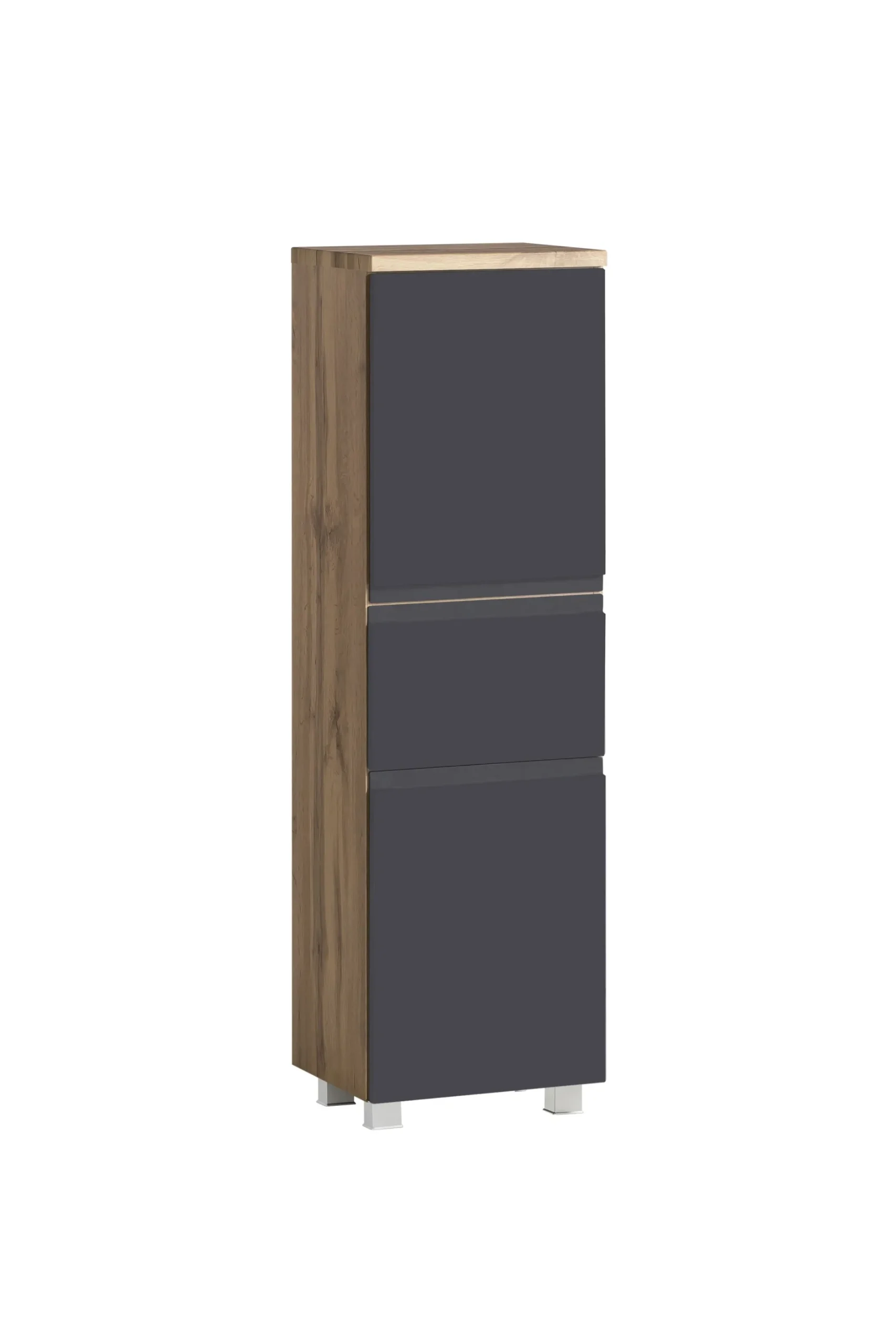 Mittelgroßer Säulenschrank Varese | 40 x 35 x 130 cm | Grau
