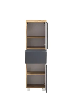 Mittelgroßer Säulenschrank Varese | 40 x 35 x 130 cm | Grau