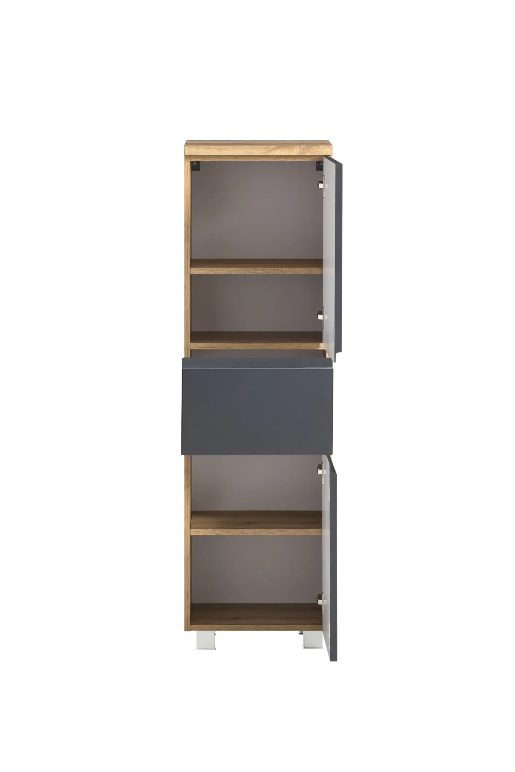 Mittelgroßer Säulenschrank Varese | 40 x 35 x 130 cm | Grau