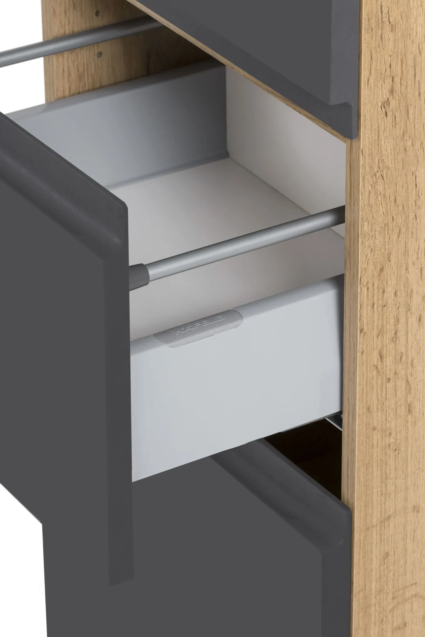 Mittelgroßer Säulenschrank Varese | 40 x 35 x 130 cm | Grau