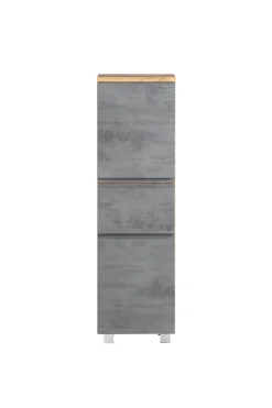 Mittelgroßer Säulenschrank Varese | 40 x 35 x 130 cm | Betonfarbenes Design