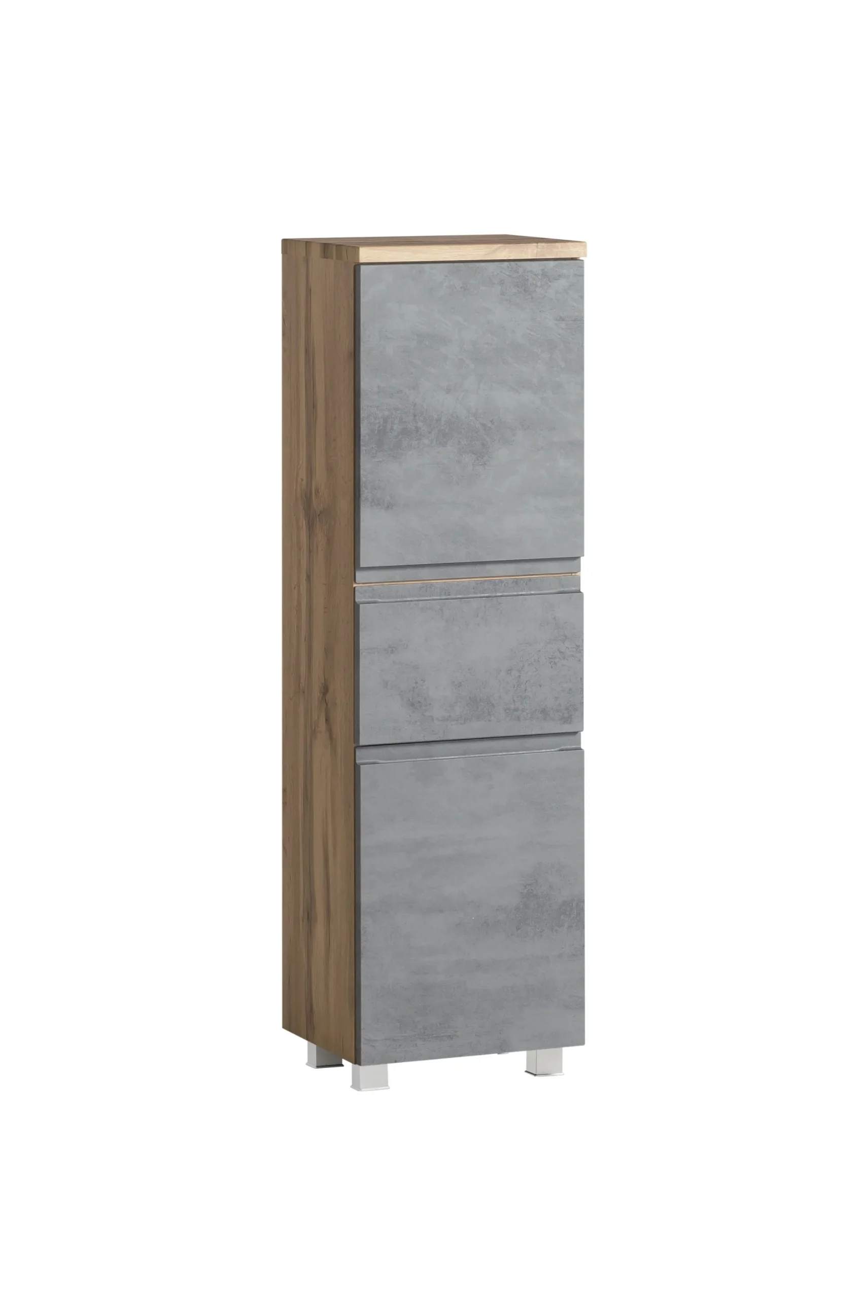 Mittelgroßer Säulenschrank Varese | 40 x 35 x 130 cm | Betonfarbenes Design