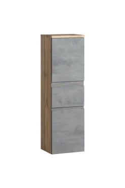 Mittelgroßer Säulenschrank Varese | 40 x 35 x 130 cm | Betonfarbenes Design