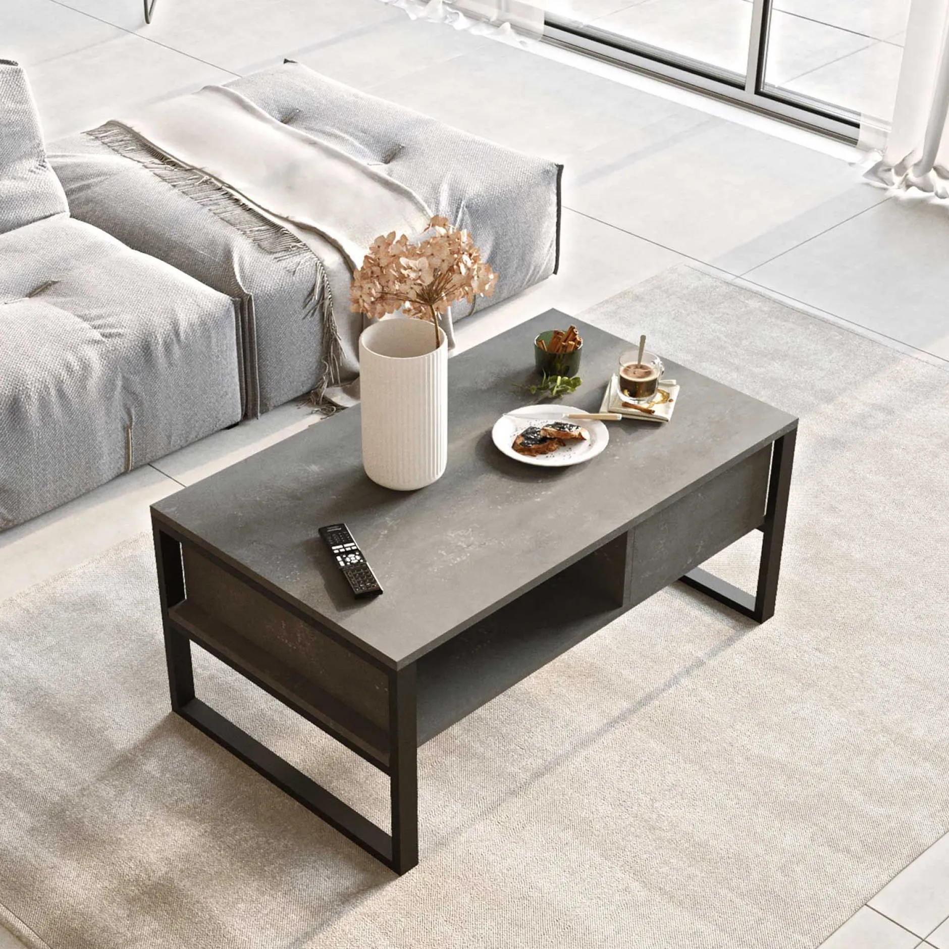 ML34 Couchtisch | 100 % MELAMIN | Silber