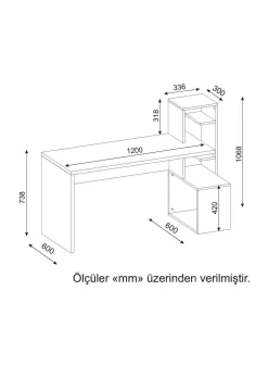 18mm Schreibtisch aus weißem Nussbaum