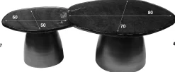 Moderne Eclipse Glas Couchtische Set/2 - Antik Kupfer