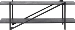 Moderner TV-Schrank 140cm grau mit MDF-Fachböden