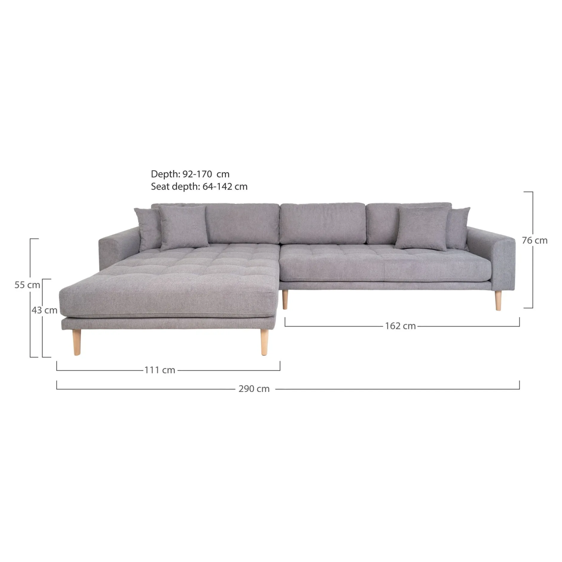 Modernes Lido Lounge Sofa - Hellgrau