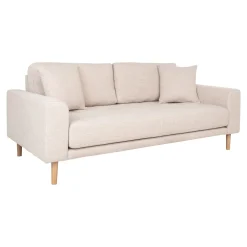 Modernes Sand 2.5 Sitzer Sofa mit Holzbeinen und Kissen