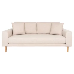 Modernes Sand 2.5 Sitzer Sofa mit Holzbeinen und Kissen