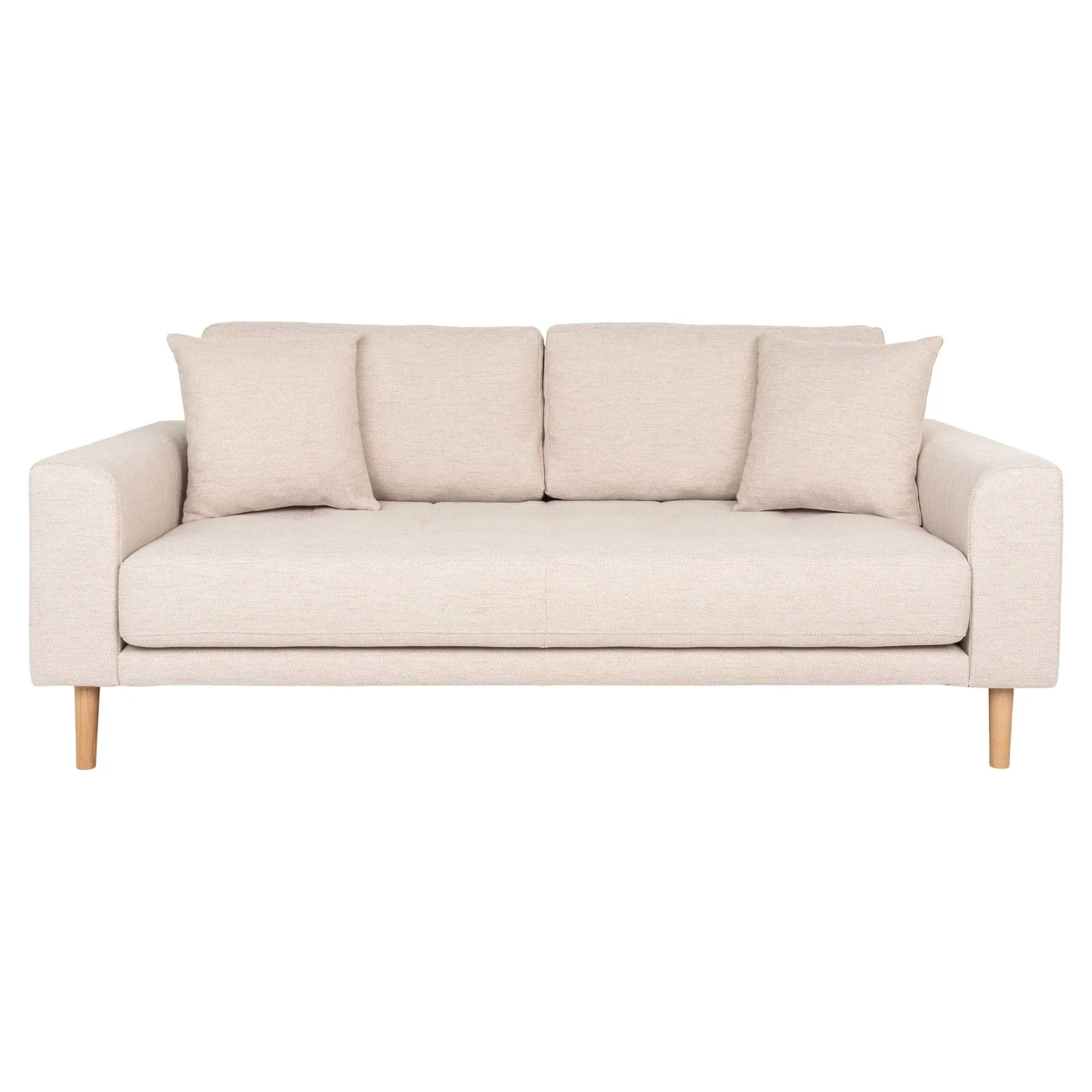 Modernes Sand 2.5 Sitzer Sofa mit Holzbeinen und Kissen