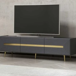 Modisches TV-Element Woody - Anthrazit Gold