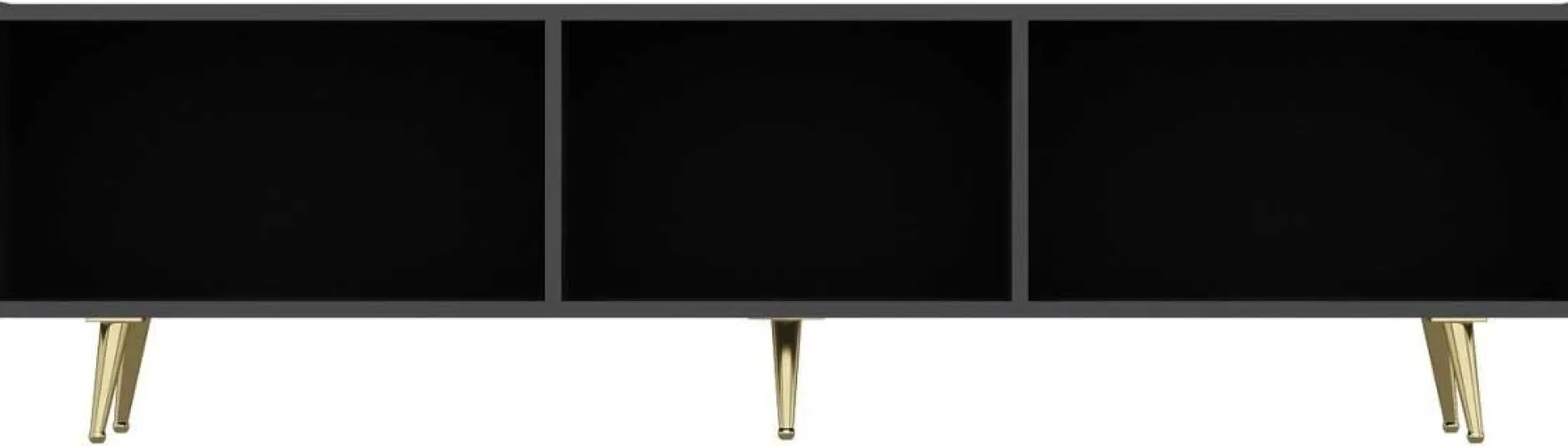 Modisches TV-Element Woody - Anthrazit Gold