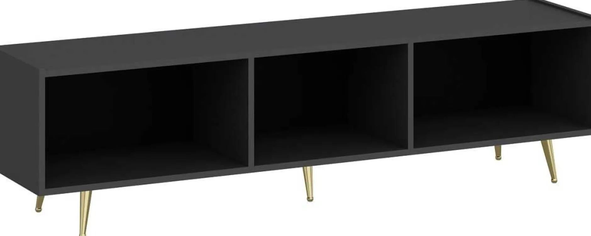 Modisches TV-Element Woody - Anthrazit Gold