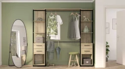 Mono Offener Kleiderschrank - 210x42x204cm - Eiche Dekor/schwarz