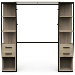 Mono Offener Kleiderschrank - 210x42x204cm - Eiche Dekor/schwarz