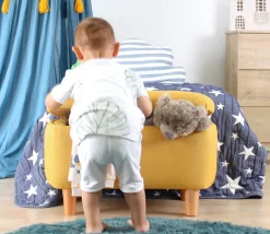 Moouv C Sitzpuff | 50 % BAUMWOLLE / 50 % SAMT | Gelb