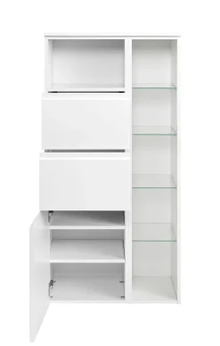 Multifunktionaler Aufbewahrungsschrank Cardiff | 65 x 35 x 130 cm | Weiß