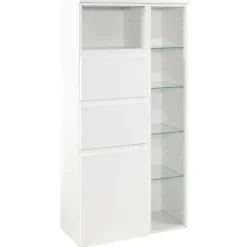 Multifunktionaler Aufbewahrungsschrank Cardiff | 65 x 35 x 130 cm | Weiß
