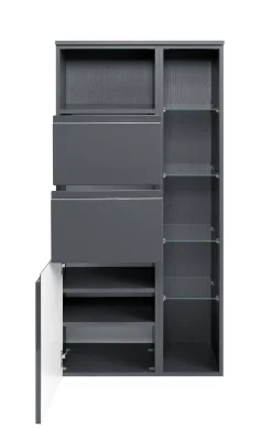 Multifunktionaler Aufbewahrungsschrank Cardiff | 65 x 35 x 130 cm | Grau