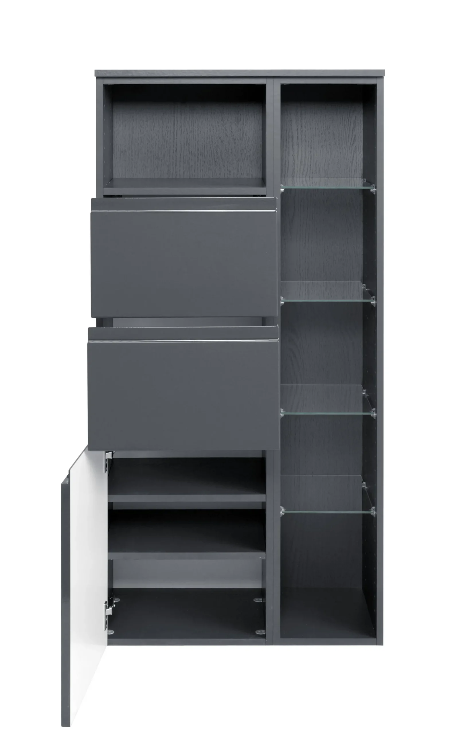 Multifunktionaler Aufbewahrungsschrank Cardiff | 65 x 35 x 130 cm | Grau