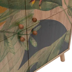 Multilux Mehrzweckschrank | 100 % MELAMIN | Sonomo, Grün, Gelb